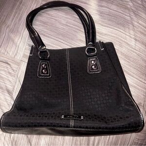 Nine and Co Black on black  accordion organizer shoulder Handbag y2k